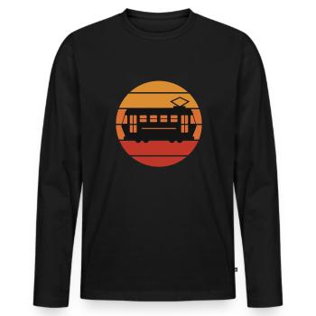 Aerial Tram Tramway Cable Car Cableway Gondola - Men's Premium Organic Long Sleeve Shirt - black - Front - Nico (187cm)