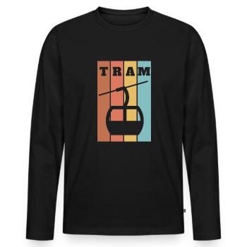 Aerial Tram Tramway Cable Car Cableway Gondola - Men's Premium Organic Long Sleeve Shirt - black - Front - Nico (187cm)