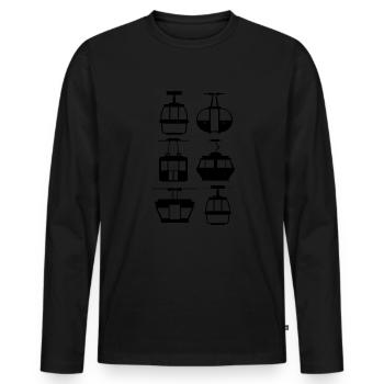 Téléphérique Téléphérique Télécabine - T-shirt manches longues Premium bio Homme - noir - Devant - Nico (187cm)