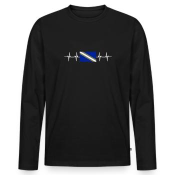 France Adrenne - Men's Premium Organic Long Sleeve Shirt - black - Front - Nico (187cm)