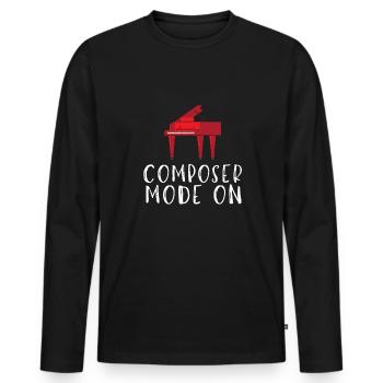 Licence de synchronisation Musique Baby Grand Piano - T-shirt manches longues Premium bio Homme - noir - Devant - Nico (187cm)