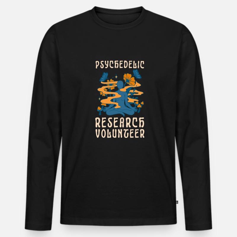 Psychedelic Research Volunteer - Männer Premium Bio Langarmshirt - Schwarz