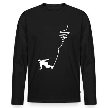 Snowboarding - (19) - Men's Premium Organic Long Sleeve Shirt - black - Front - Nico (187cm)