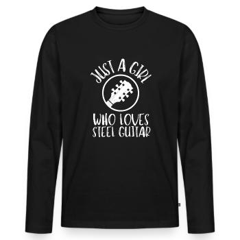 Pedal Steel Guitar - Men's Premium Organic Long Sleeve Shirt - black - Front - Nico (187cm)