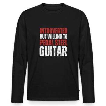 Pedal Steel Guitar - Men's Premium Organic Long Sleeve Shirt - black - Front - Nico (187cm)