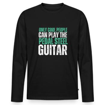 Pedal Steel Guitar - Men's Premium Organic Long Sleeve Shirt - black - Front - Nico (187cm)