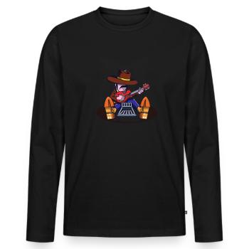 Pedal Steel Guitar - Men's Premium Organic Long Sleeve Shirt - black - Front - Nico (187cm)