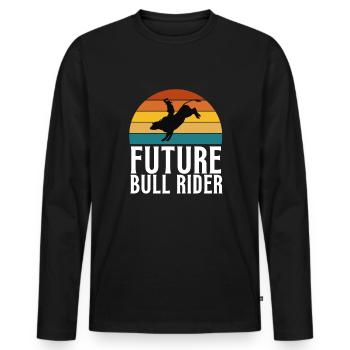 Future Bull Rider Steer Riding - T-shirt manches longues Premium bio Homme - noir - Devant - Nico (187cm)