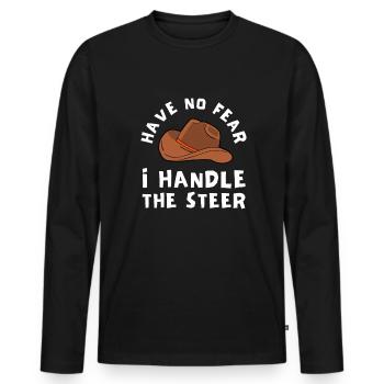 Future Bull Rider Steer Riding - T-shirt manches longues Premium bio Homme - noir - Devant - Nico (187cm)
