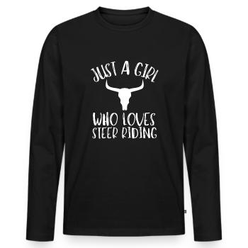 Future Bull Rider Steer Riding - T-shirt manches longues Premium bio Homme - noir - Devant - Nico (187cm)