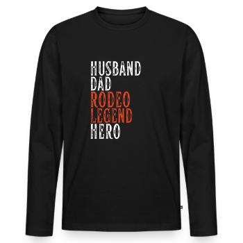 Future Bull Rider Steer Riding - T-shirt manches longues Premium bio Homme - noir - Devant - Nico (187cm)