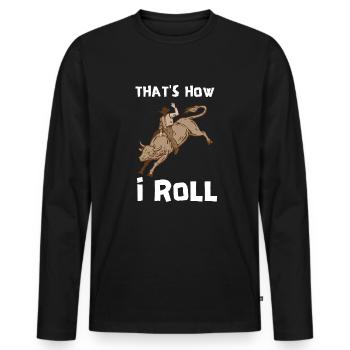 Future Bull Rider Steer Riding - T-shirt manches longues Premium bio Homme - noir - Devant - Nico (187cm)