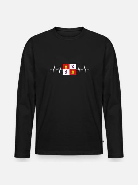 Espagne Région espagnole Castille-et-León - T-shirt manches longues Premium bio Homme - noir