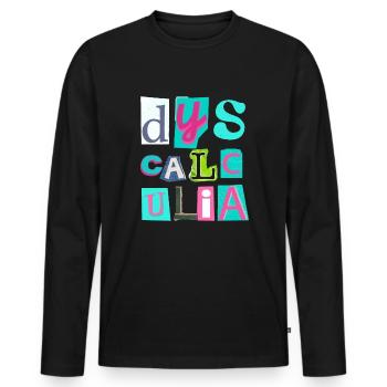 SPED Neurodiversité Dyscalculie - T-shirt manches longues Premium bio Homme - noir - Devant - Nico (187cm)