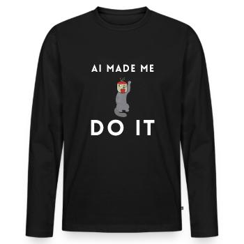 Artificial Intelligence Ai Chat - Men's Premium Organic Long Sleeve Shirt - black - Front - Nico (187cm)