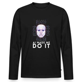 Artificial Intelligence Ai Chat - Men's Premium Organic Long Sleeve Shirt - black - Front - Nico (187cm)