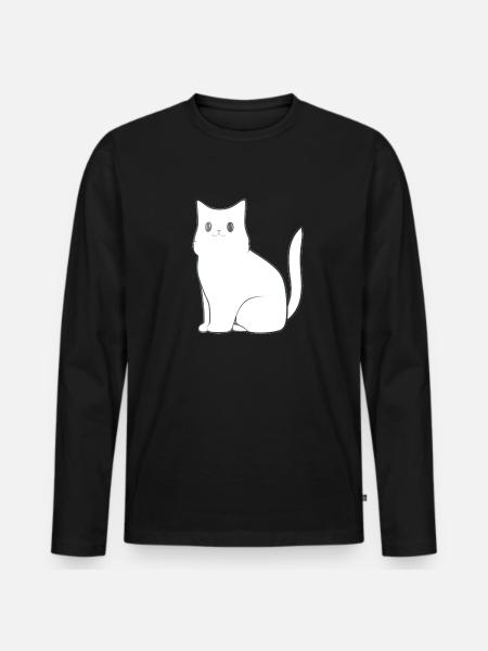 Cat Animal Icon Pet - Men's Premium Organic Long Sleeve Shirt - black