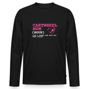 Cheerleader Tumbling Acrobat Cartwheel Maman - T-shirt manches longues Premium bio Homme - noir - Devant - Nico (187cm)