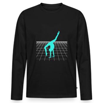 Cheerleader Tumbling Acrobat Cartwheel Maman - T-shirt manches longues Premium bio Homme - noir - Devant - Nico (187cm)