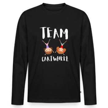Cheerleader Tumbling Acrobat Cartwheel Maman - T-shirt manches longues Premium bio Homme - noir - Devant - Nico (187cm)