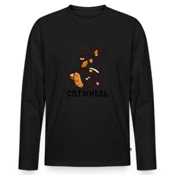 Cheerleader Tumbling Acrobat Cartwheel Maman - T-shirt manches longues Premium bio Homme - noir - Devant - Nico (187cm)