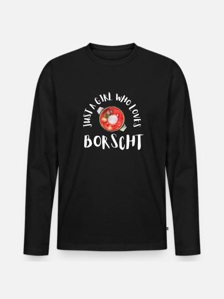 Borschtsch Beetroot Ukrainian Borscht - Männer Premium Bio Langarmshirt - Schwarz