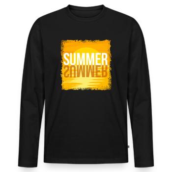 summer2 - Men's Premium Organic Long Sleeve Shirt - black - Front - Nico (187cm)
