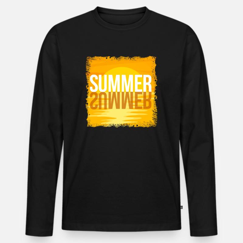 Sommer2 - Männer Premium Bio Langarmshirt - Schwarz