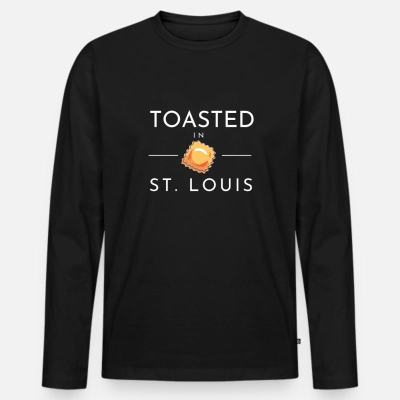 St. Louis Toasted Ravioli - Männer Premium Bio Langarmshirt - Schwarz