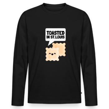 St. Louis Toasted Ravioli - Men's Premium Organic Long Sleeve Shirt - black - Front - Nico (187cm)
