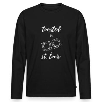 St. Louis Toasted Ravioli - Men's Premium Organic Long Sleeve Shirt - black - Front - Nico (187cm)