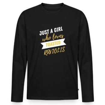 St. Louis Toasted Ravioli - Men's Premium Organic Long Sleeve Shirt - black - Front - Nico (187cm)