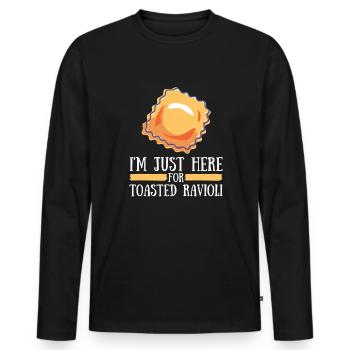 St. Louis Toasted Ravioli - Men's Premium Organic Long Sleeve Shirt - black - Front - Nico (187cm)