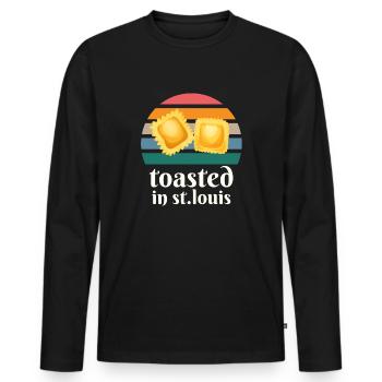 St. Louis Toasted Ravioli - Men's Premium Organic Long Sleeve Shirt - black - Front - Nico (187cm)