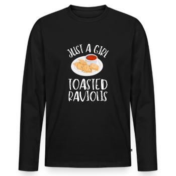 St. Louis Toasted Ravioli - Men's Premium Organic Long Sleeve Shirt - black - Front - Nico (187cm)
