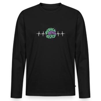 Recycle, I Love Recycling - Men's Premium Organic Long Sleeve Shirt - black - Front - Nico (187cm)