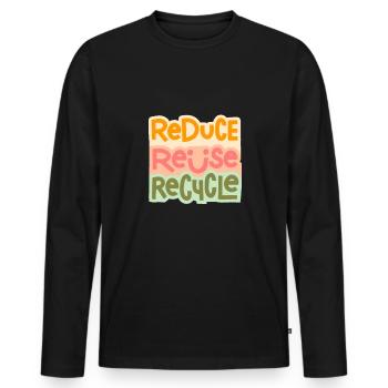 Recycle, I Love Recycling - Men's Premium Organic Long Sleeve Shirt - black - Front - Nico (187cm)