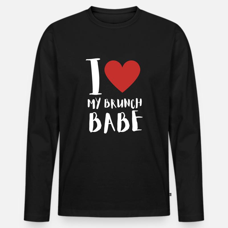 Babes Who Brunch Squat - Männer Premium Bio Langarmshirt - Schwarz