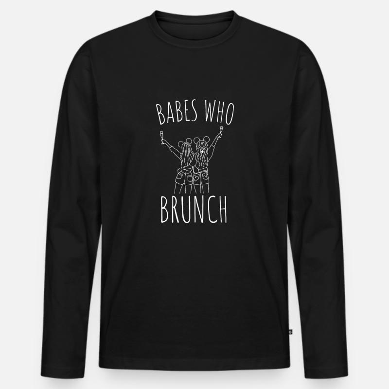 Babes Who Brunch Squat - Männer Premium Bio Langarmshirt - Schwarz