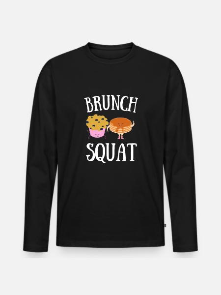 Babes Who Brunch Squat - Men's Premium Organic Long Sleeve Shirt - black