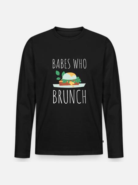 Babes Who Brunch Squat - Men's Premium Organic Long Sleeve Shirt - black