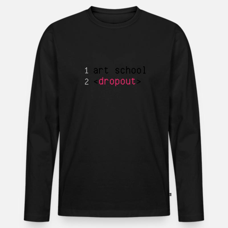 Art School Dropout - Männer Premium Bio Langarmshirt - Schwarz