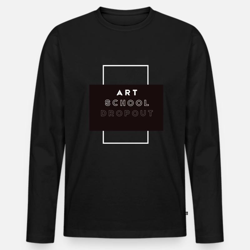 Art School Dropout - Männer Premium Bio Langarmshirt - Schwarz