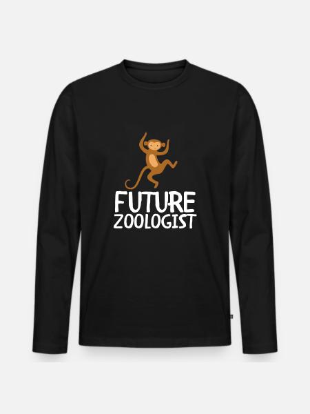 Future Zoologist Birthday Wildlife - Men's Premium Organic Long Sleeve Shirt - black
