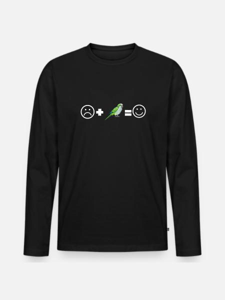 Blue Quaker Parrot Mom - Men's Premium Organic Long Sleeve Shirt - black