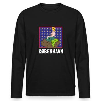 Kobenhavn Denmark Danish Kobenhaven Mermaid - Männer Premium Bio Langarmshirt - Schwarz - Vorne - Nico (187cm)