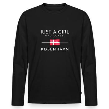 Kobenhavn Denmark Danish Kobenhaven Mermaid - Männer Premium Bio Langarmshirt - Schwarz - Vorne - Nico (187cm)