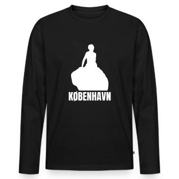 Kobenhavn Denmark Danish Kobenhaven Mermaid - Männer Premium Bio Langarmshirt - Schwarz - Vorne - Nico (187cm)