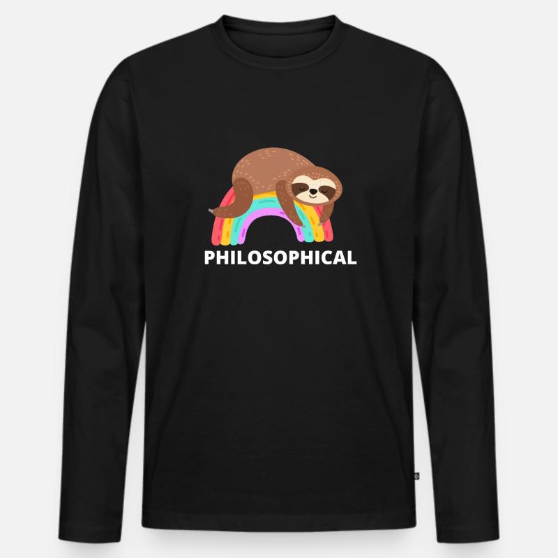 Philosophical Debate Feeling Philoslothical - Männer Premium Bio Langarmshirt - Schwarz