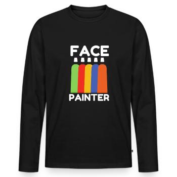 Maquillage et maquillage - T-shirt manches longues Premium bio Homme - noir - Devant - Nico (187cm)